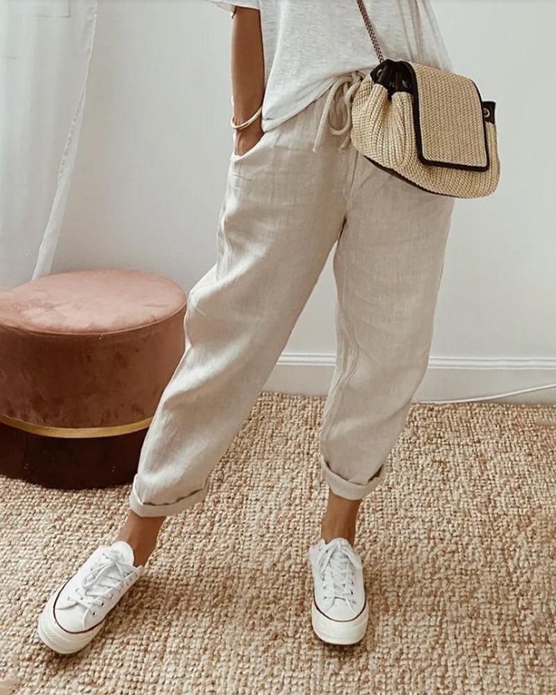 Lightweight Elegant High-Waist Pants