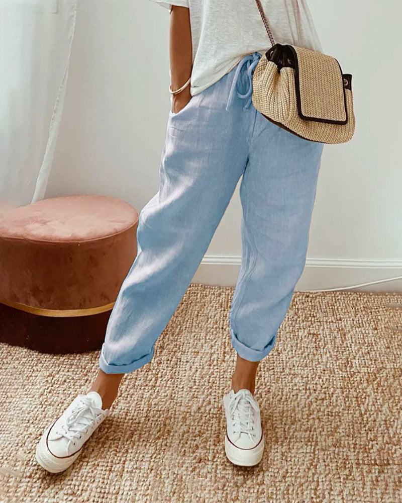 Lightweight Elegant High-Waist Pants