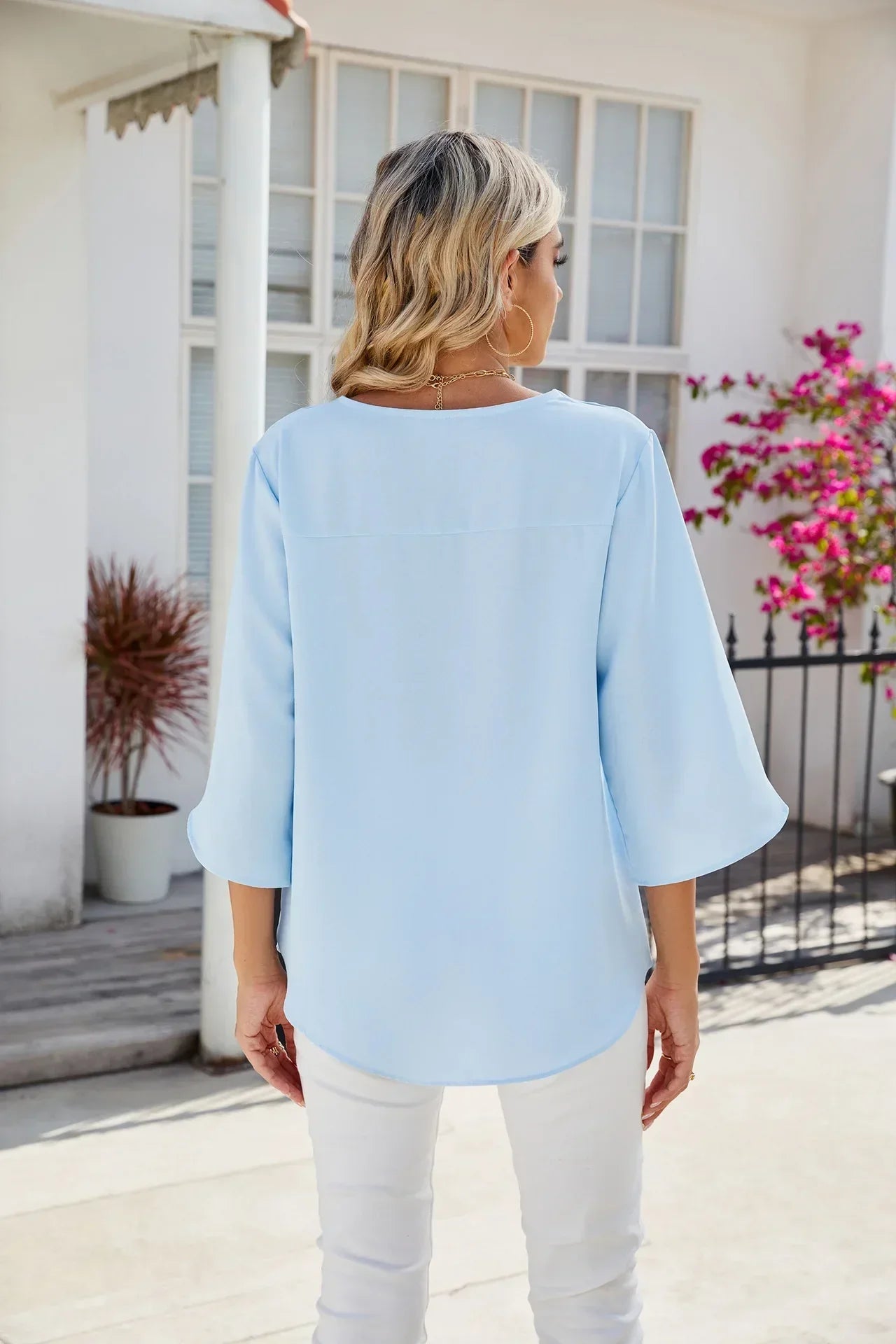 The Relaxed V-Neck Blouse