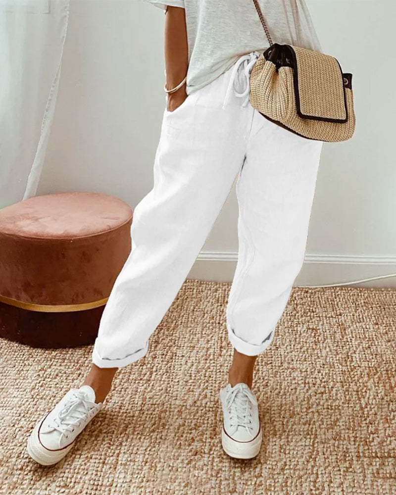 Lightweight Elegant High-Waist Pants