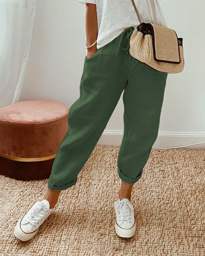 Lightweight Elegant High-Waist Pants