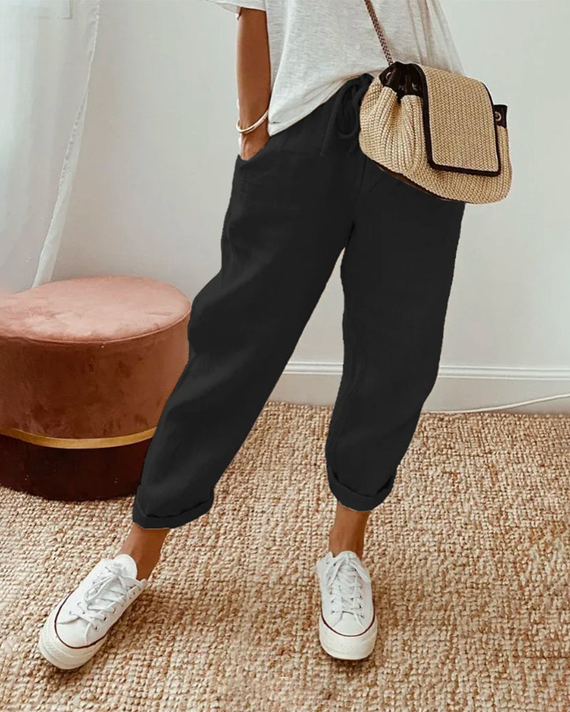 Lightweight Elegant High-Waist Pants