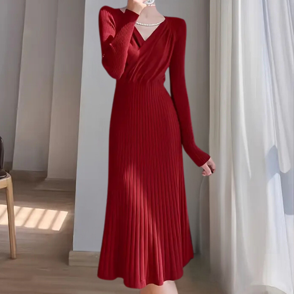 Ribbed Knit Midi Dress