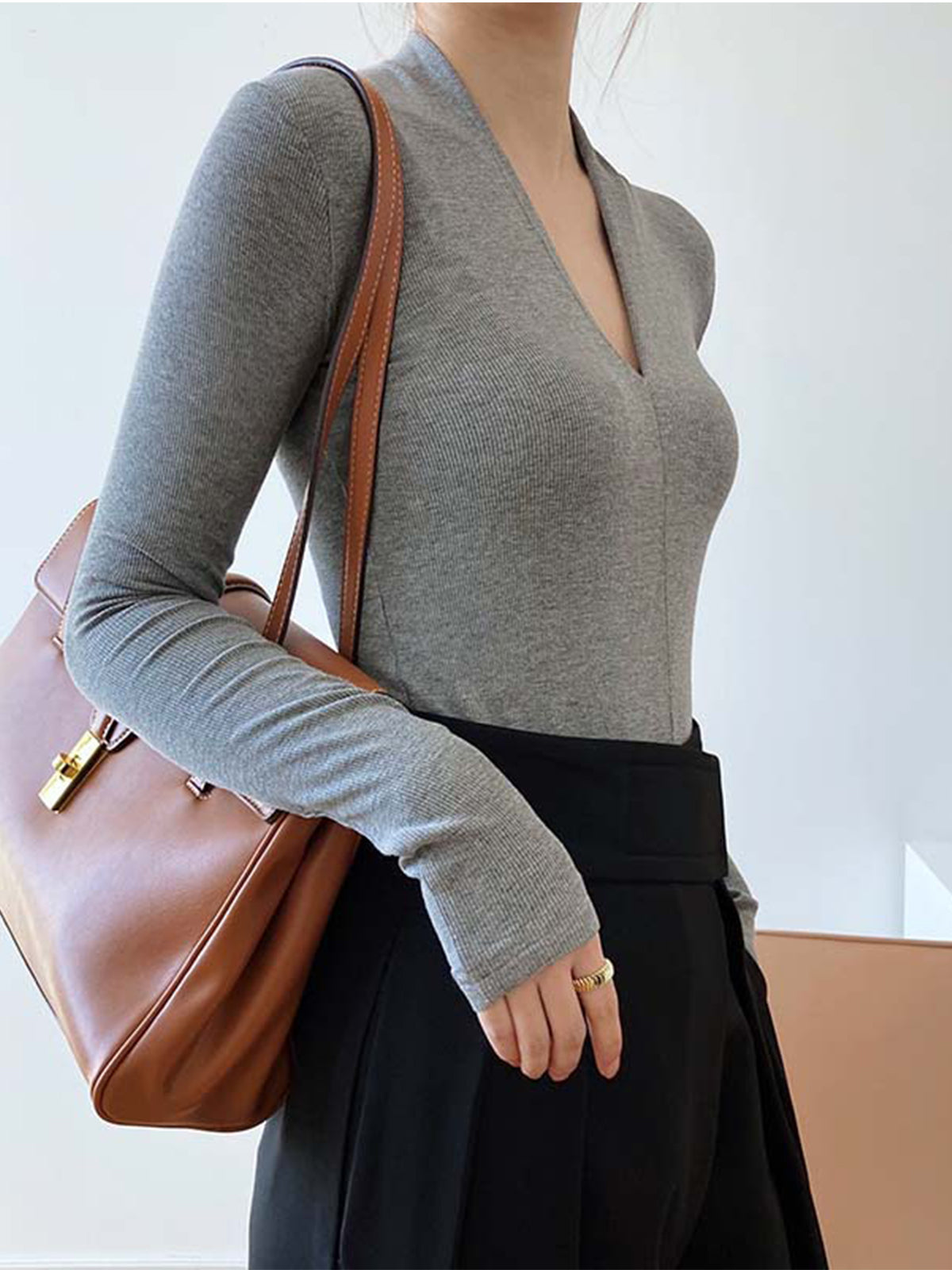 The Solid Long Sleeve Knit Top