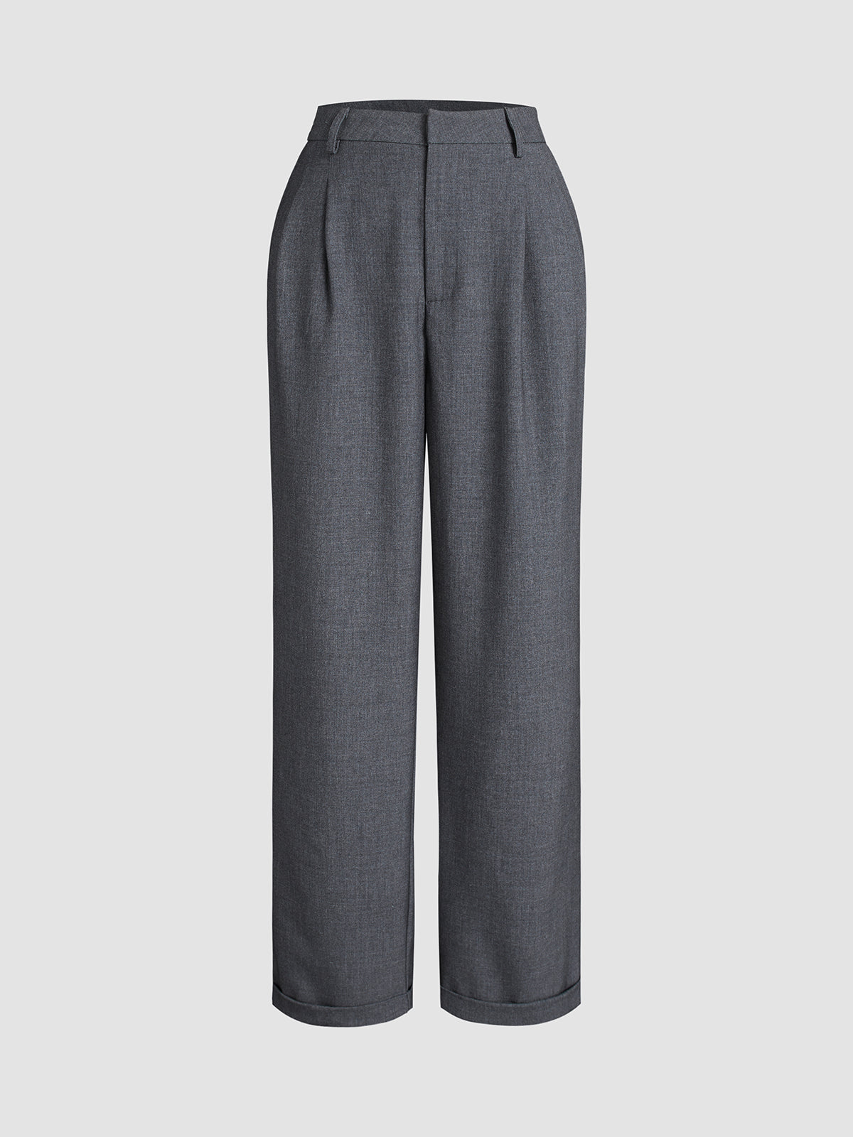 High-Waisted Straight-Leg Pants with Structured Fit