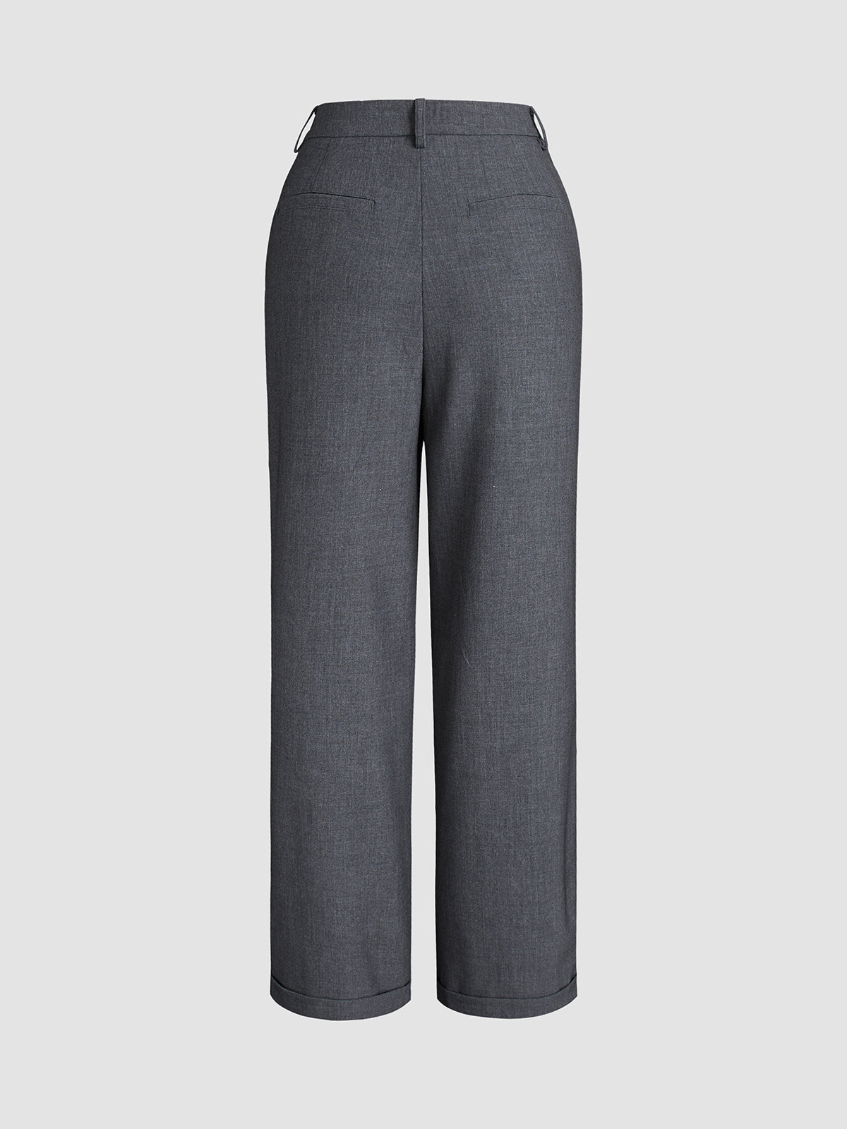 High-Waisted Straight-Leg Pants with Structured Fit