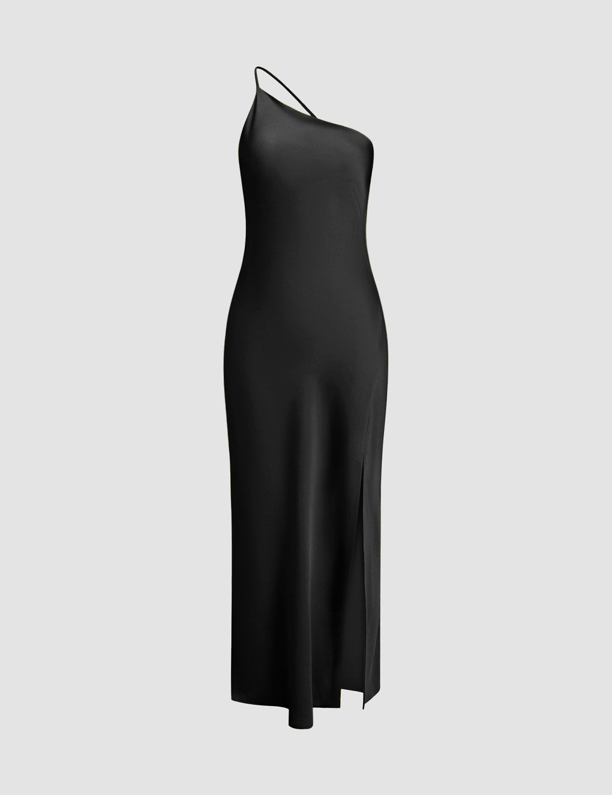 One Shoulder Satin Maxi Dress