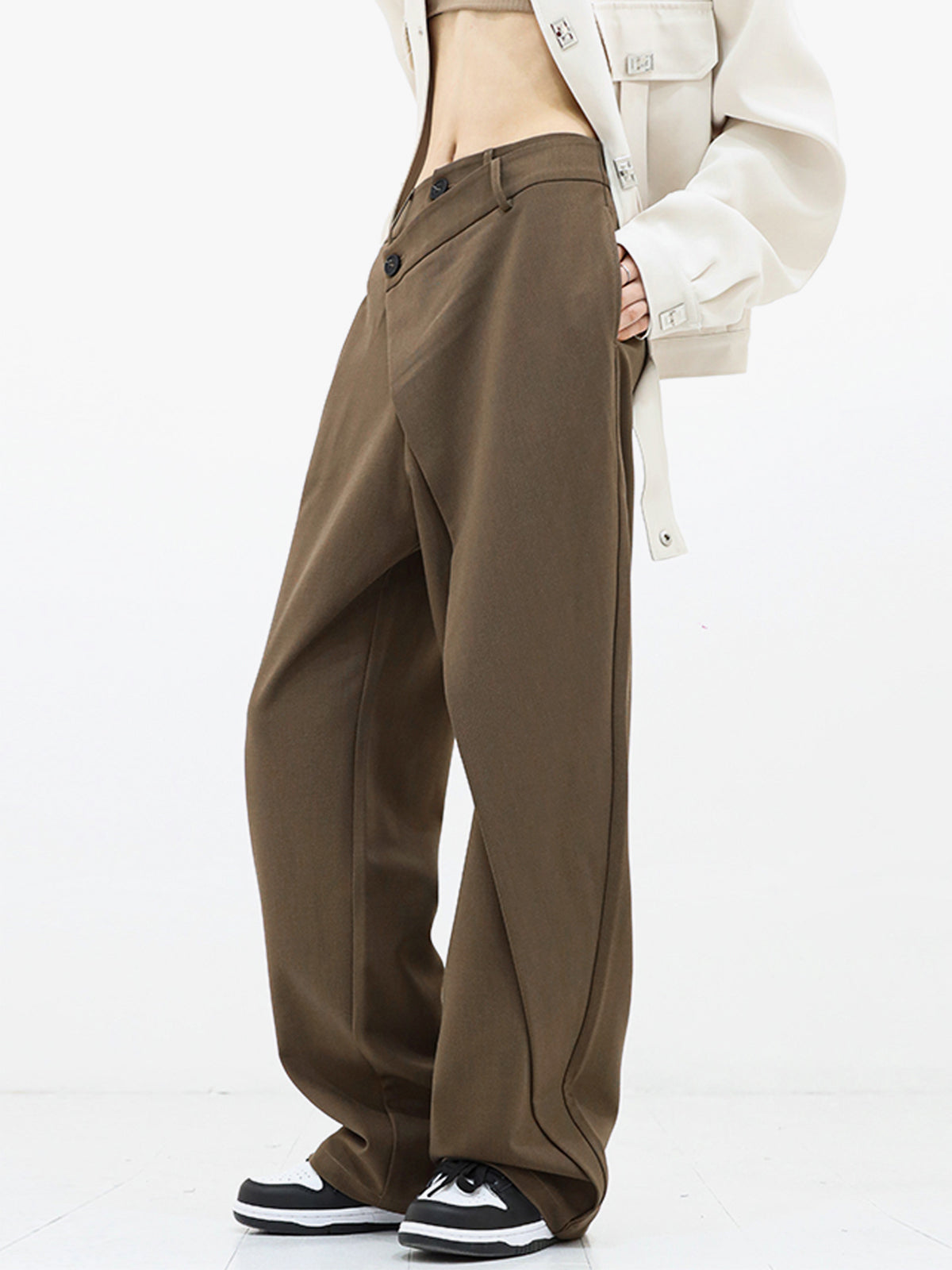 Asymmetrical Woven Trousers for Effortless Elegance