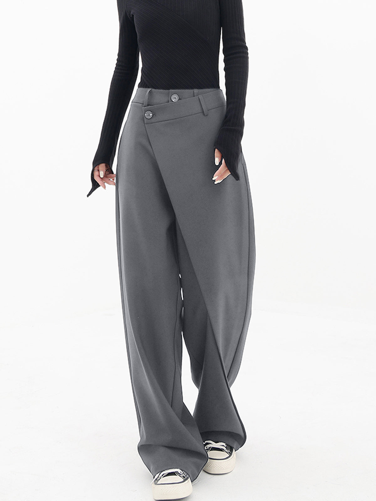 Asymmetrical Woven Trousers for Effortless Elegance