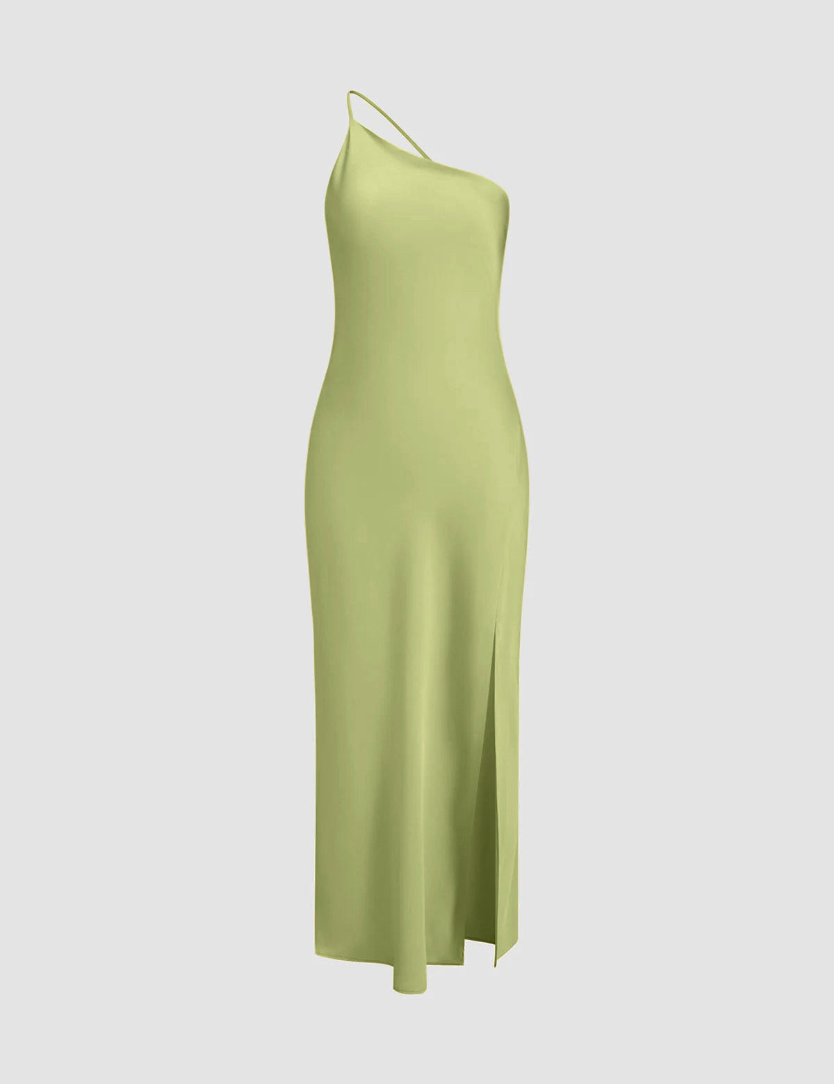 One Shoulder Satin Maxi Dress