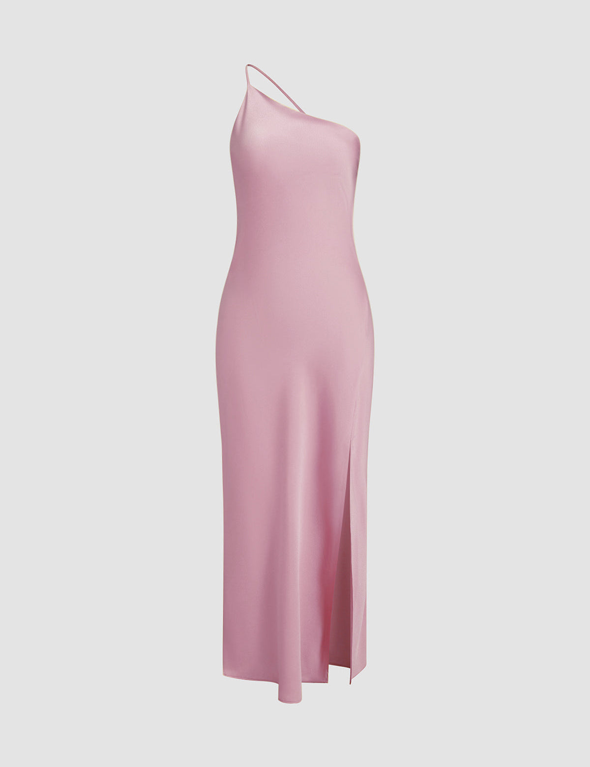 One Shoulder Satin Maxi Dress