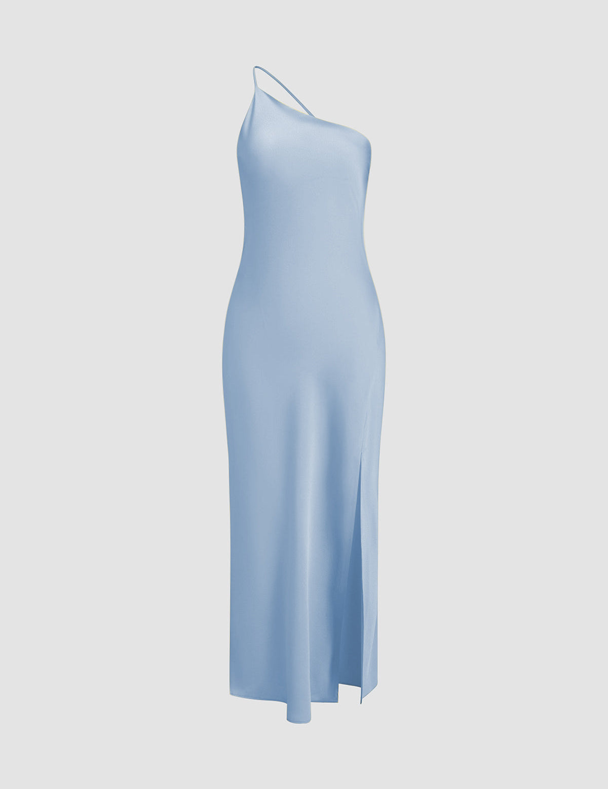 One Shoulder Satin Maxi Dress