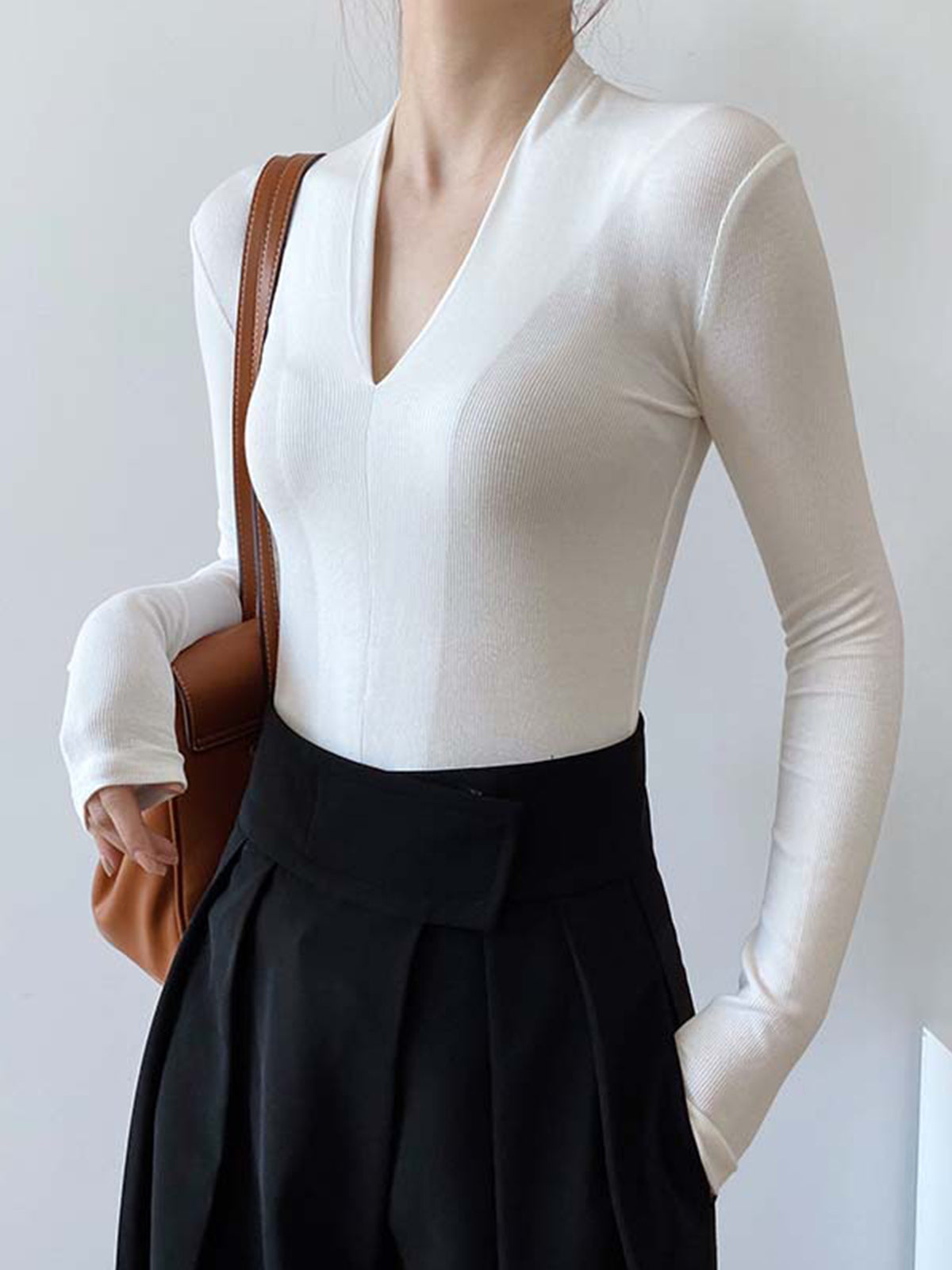 The Solid Long Sleeve Knit Top