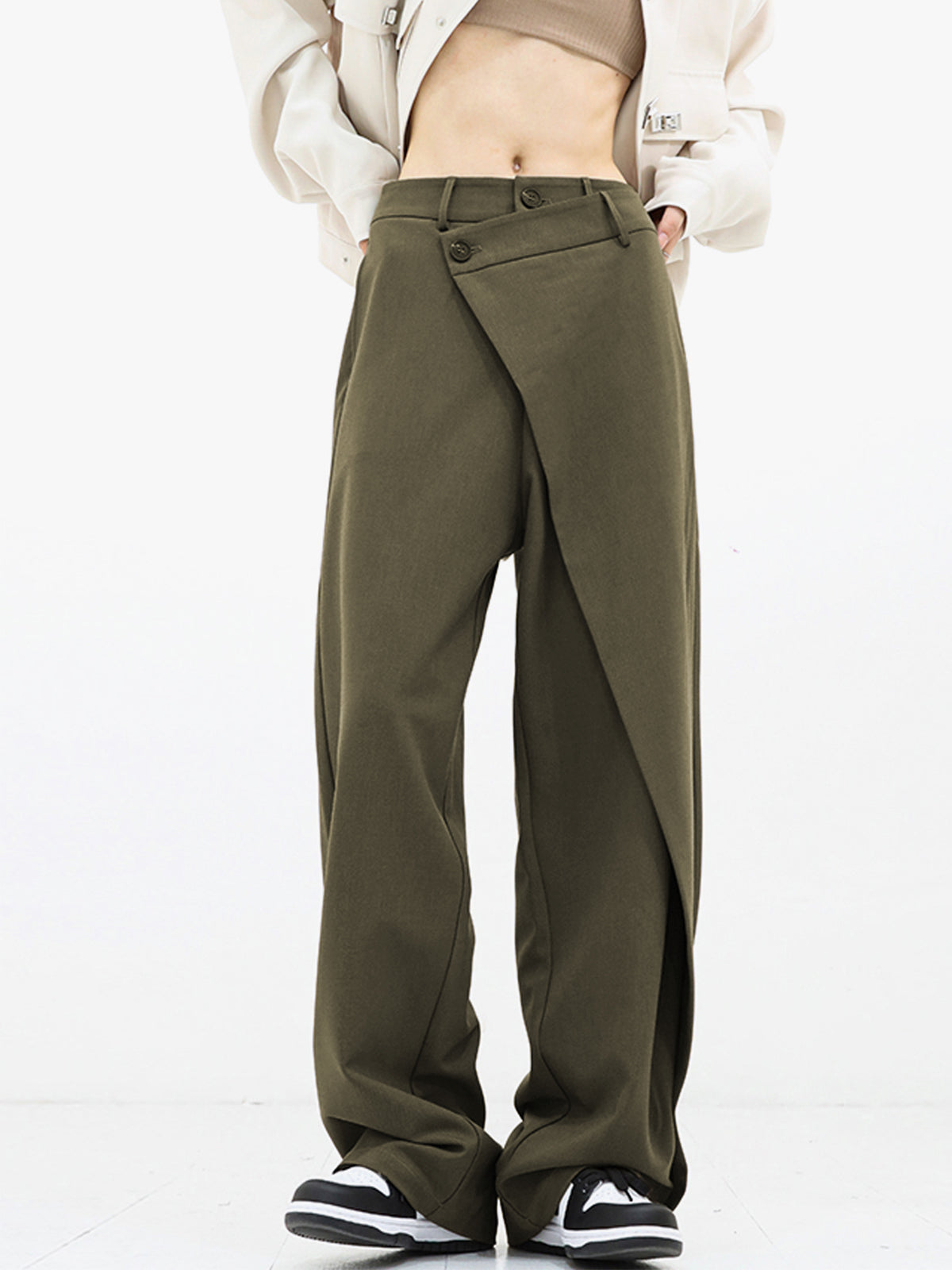 Asymmetrical Woven Trousers for Effortless Elegance