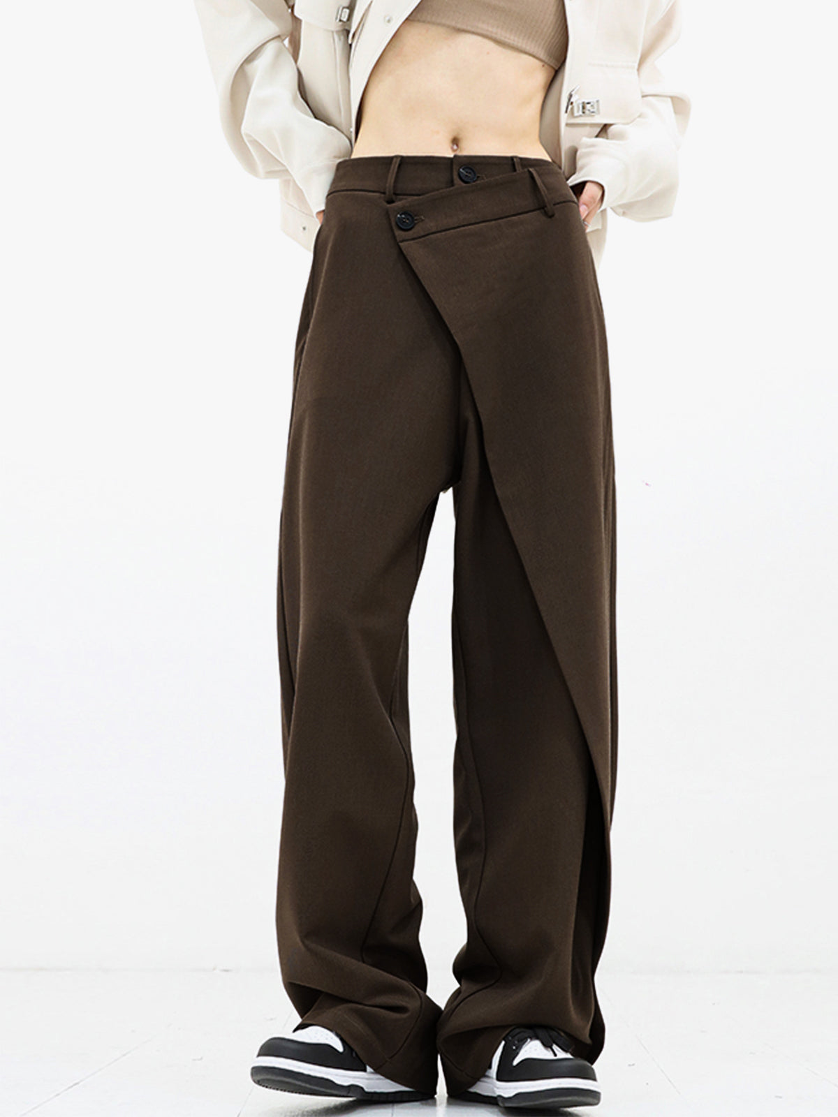 Asymmetrical Woven Trousers for Effortless Elegance