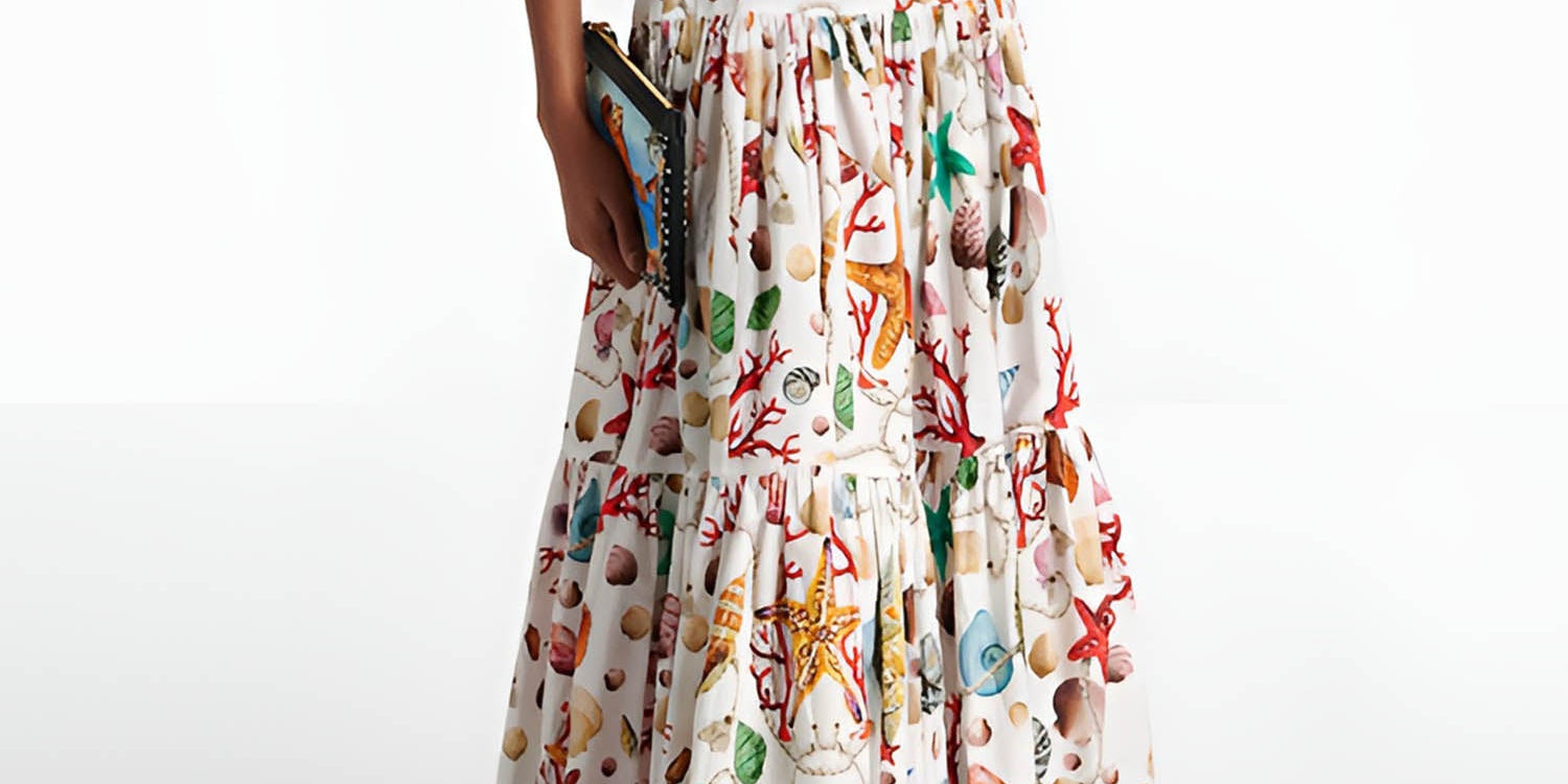 Printed Pleated Skirt Set 0