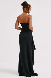 Strapless Draped Maxi Dress
